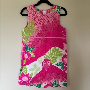 Lilly Pulitzer Pink and Green Parrot Dress